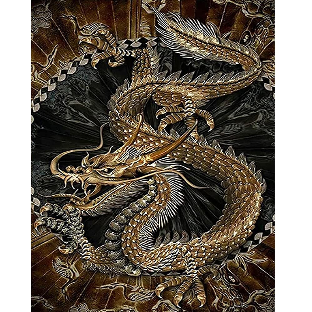 DCIDBEI Pintura de Diamante 4 Piezas 30x40 cm Painting Diamond 5D Dragon Chino Dibujos con Diamantes Bola de Dragon Pintura por Números kit de Punto de Cruz Brillantes y Cristalinos para Decoración