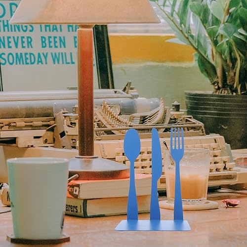 Miniatura 5 de Recambio de bolígrafo borrable de metal sujetalibros de cocina, tenedor, cuchara, soporte para libros de cocina para estante de cocina, inauguración