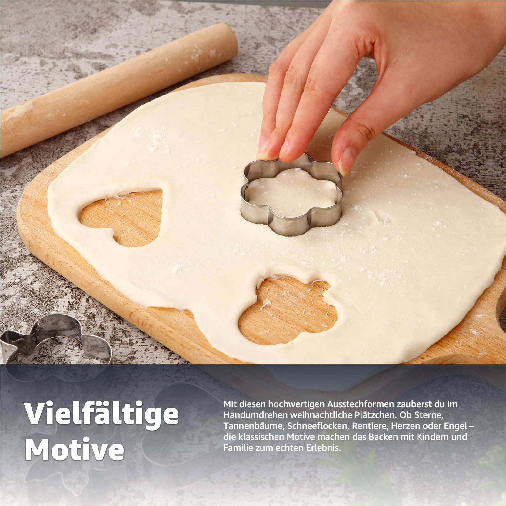 Set Di 6 Formine Per Biscotti In Alluminio A Doppia Faccia - Colori Assortiti, Per Biscotti, Fondente E Torte - 3