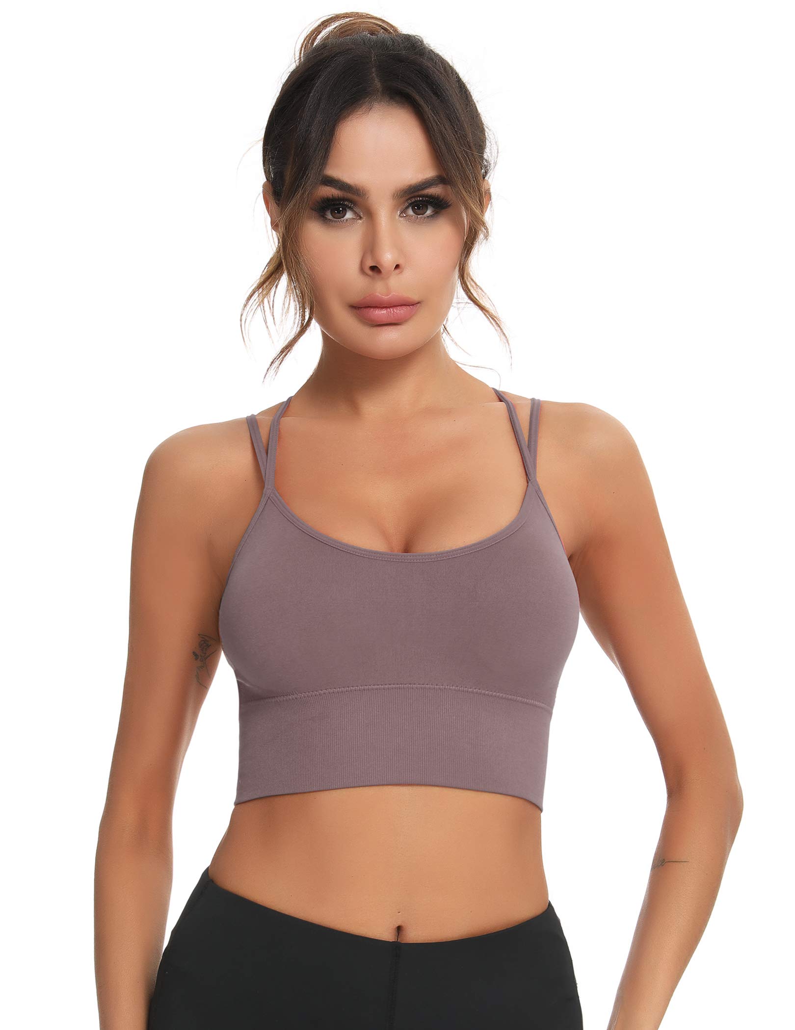 Enjoyoself Reggiseno da yoga da donna con cinturino per reggiseno sportivo da allenamento per fitness, corsa, atletica palestra