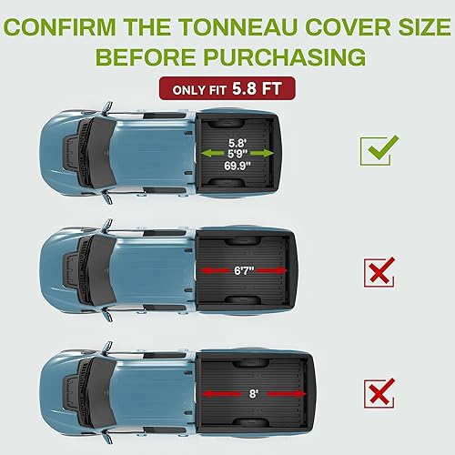 Miniatura 2 de Autosaver88 Cubierta suave enrollable tonneau para camioneta con caja de 5.8 pies