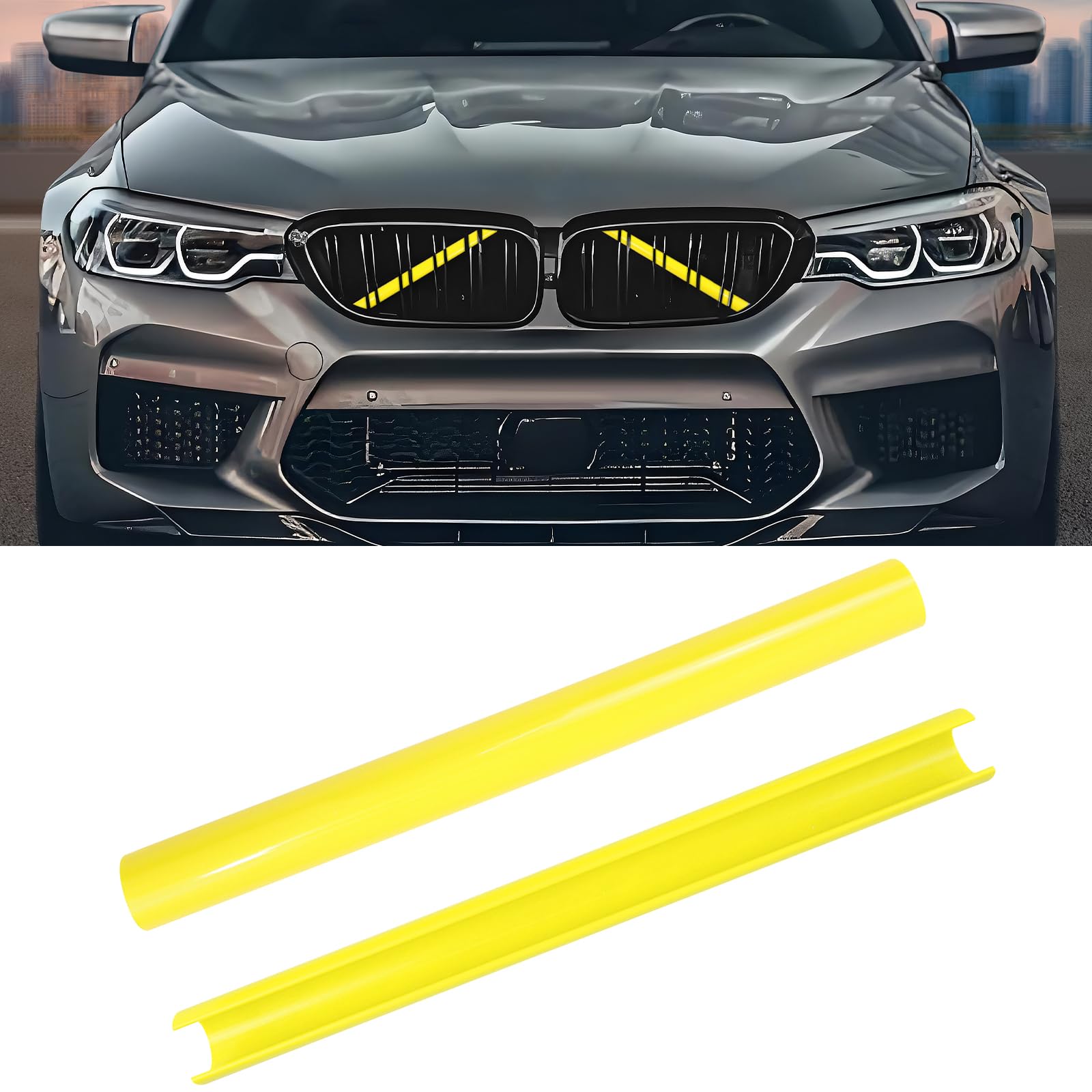 V Brace Wrap Covers Compatible with BMW Grille Inserts StripesWrap | Yellow Grill Inserts Compatible with BMW F30 G30 F20 F22 F32 G32 G11 G12 M5 F90 For 1 2 3 4 5 6 7 Series Accessories-image-5