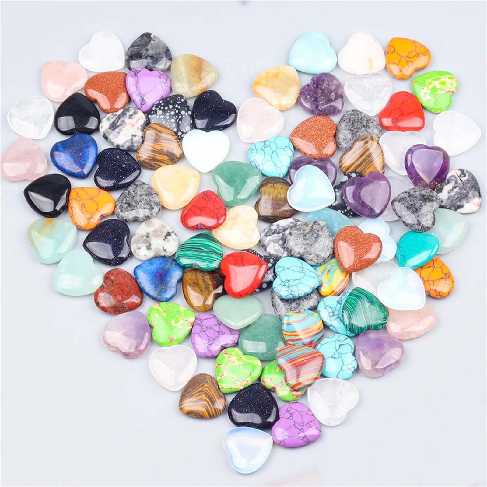 Deko Steine Steine Garten 10/20/30PCS 20MM Herz Form Stein Heilsteine ​​Unregelmäßige Mineral Kies Probe for Haus Garten decor(Mix 30 pcs)