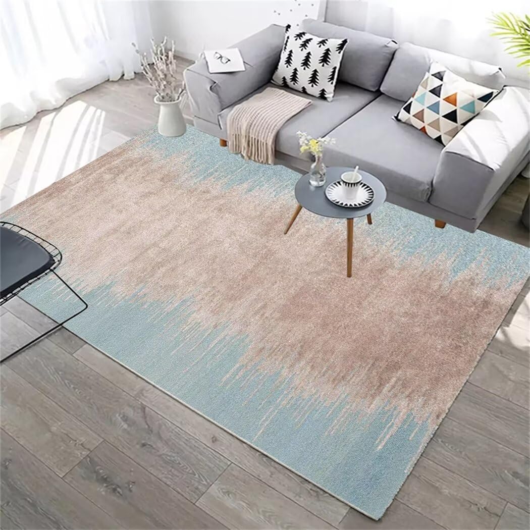 Tapis de salon moderne bleu 120x180cm doux antidérapant tapis bureau hall