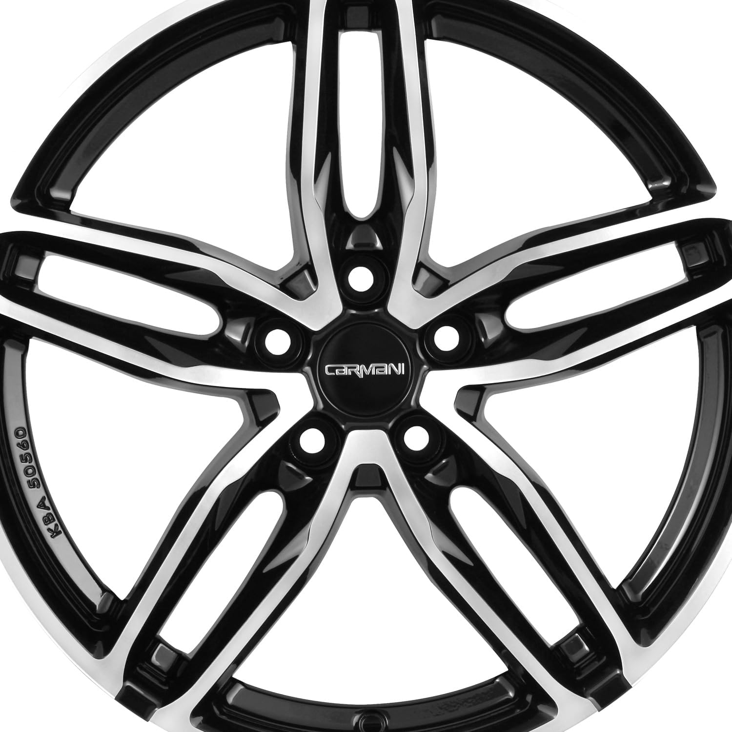 4x Carmani alloy rims 13 Twinmax 8.5x19 ET35 5x114.3 black polish compatible with Peugeot 4007 4008