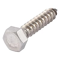 Vista 9 de Pernos de retraso de 1/4 x 1-1/2 acero inoxidable (paquete de 25) acero inoxidable 18/8, tornillo de madera de cabeza hexagonal resistente, grado