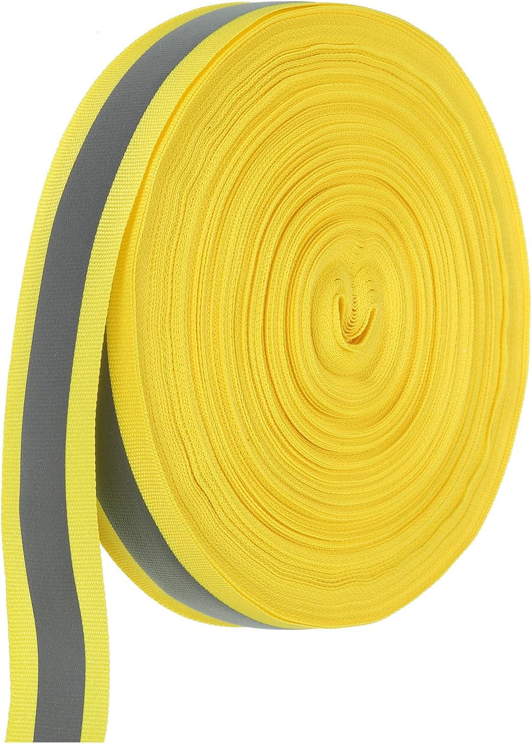 PATIKIL Reflective Tape Strip, 30mm x 50Yards High Visibility Reflective Tape Sew-on DIY Warning Safety Fabric Webbing for Clothing Raincoats, Yellow