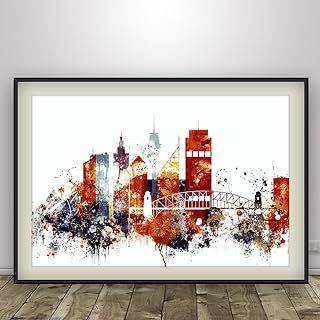 Sydney Art Poster, Australia city print, Watercolor Sydney Art, Sydney skyline, Sydney painting, Sydney poster, Sydney Travel, Sydney cityscape, Unframed print