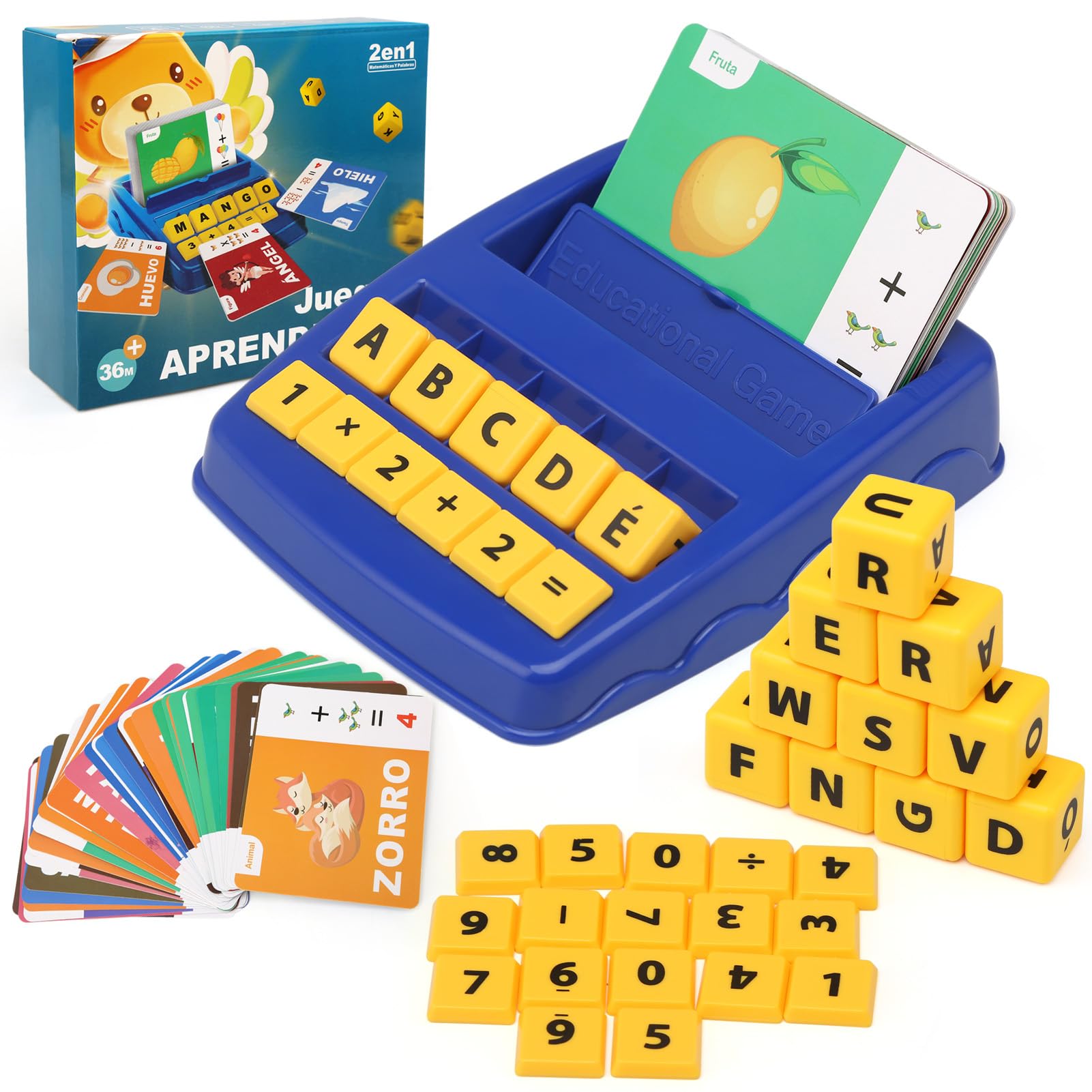 JoyPlus Juego Educativo de Alfabetización en Español,Juegos para Aprender a Leer,Juguete Educativo de Aprendizaje 3 Años,Juguete Aprender a Leer Montessori Regalos Cumpleaños Niños Infantile 3-8 Años