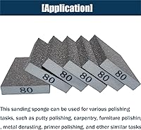 Vista 3 de Juego de 6 bloques de lijado manual de grano 80 – esponja de lijadora mediana, esponjas de lijado de doble uso húmedo y seco, lavable