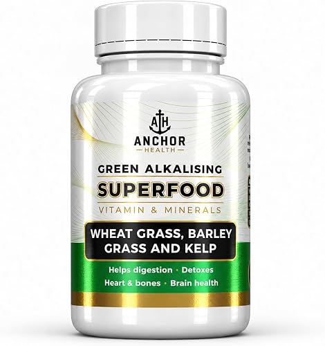 Green Alkaliser | Wheatgrass, Kelp & Barley | 60 Veggie Caps