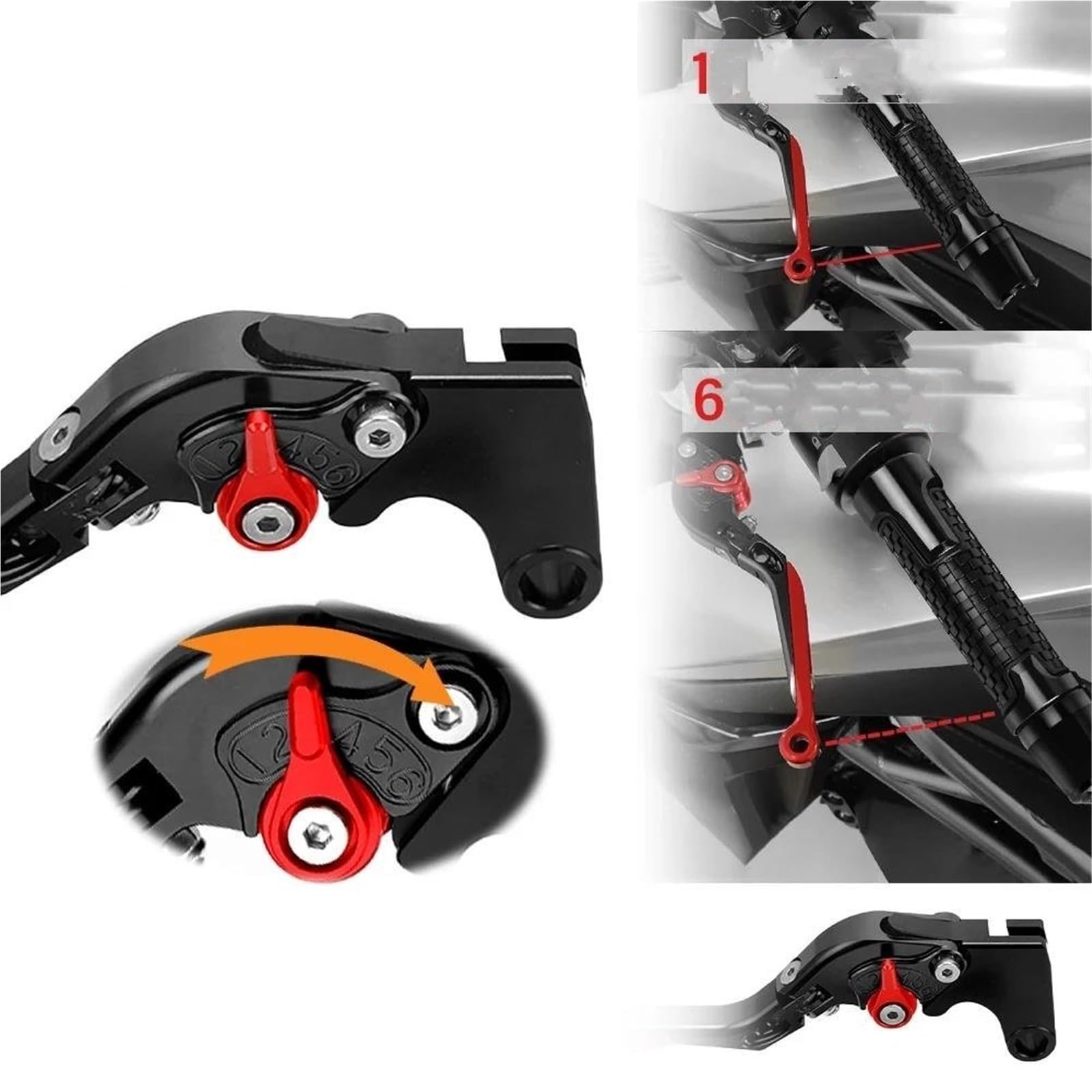 Leva Freno E Frizione Per Moto Con Manopole Per VOGE 125R R125 Per Brivido R 125 2023 2024 2025 2026 Terminali Manubrio Manubrio Leve Freno Regolabili Per Motociclette(Colore 8)