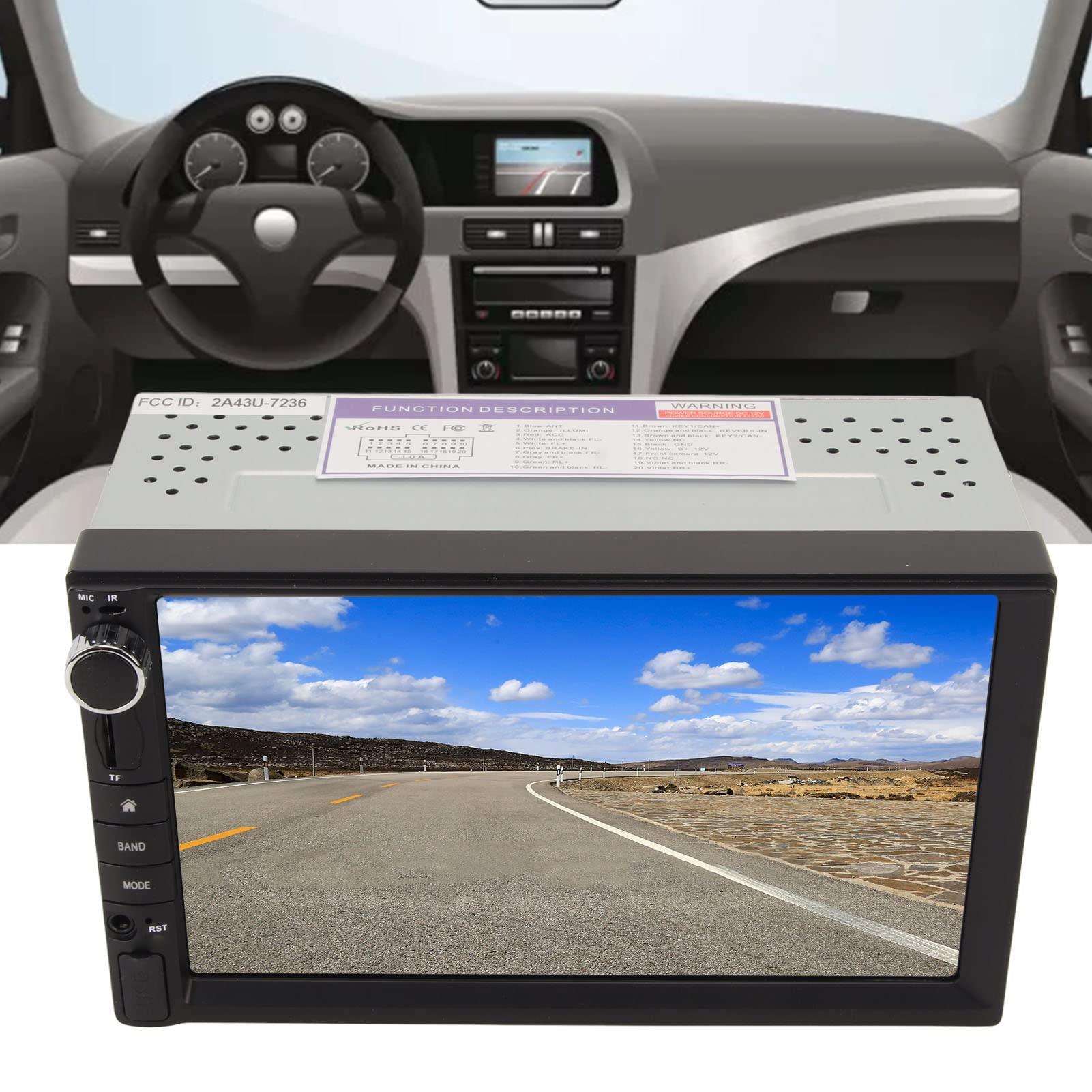 Reproductor MP5 para Coche de 7 Pulgadas, Pantalla Táctil DIN Doble, Estéreo para Coche, Am, FM, MP3, USB, BT, Radio para Coche, Control de Voz, para iOS Android