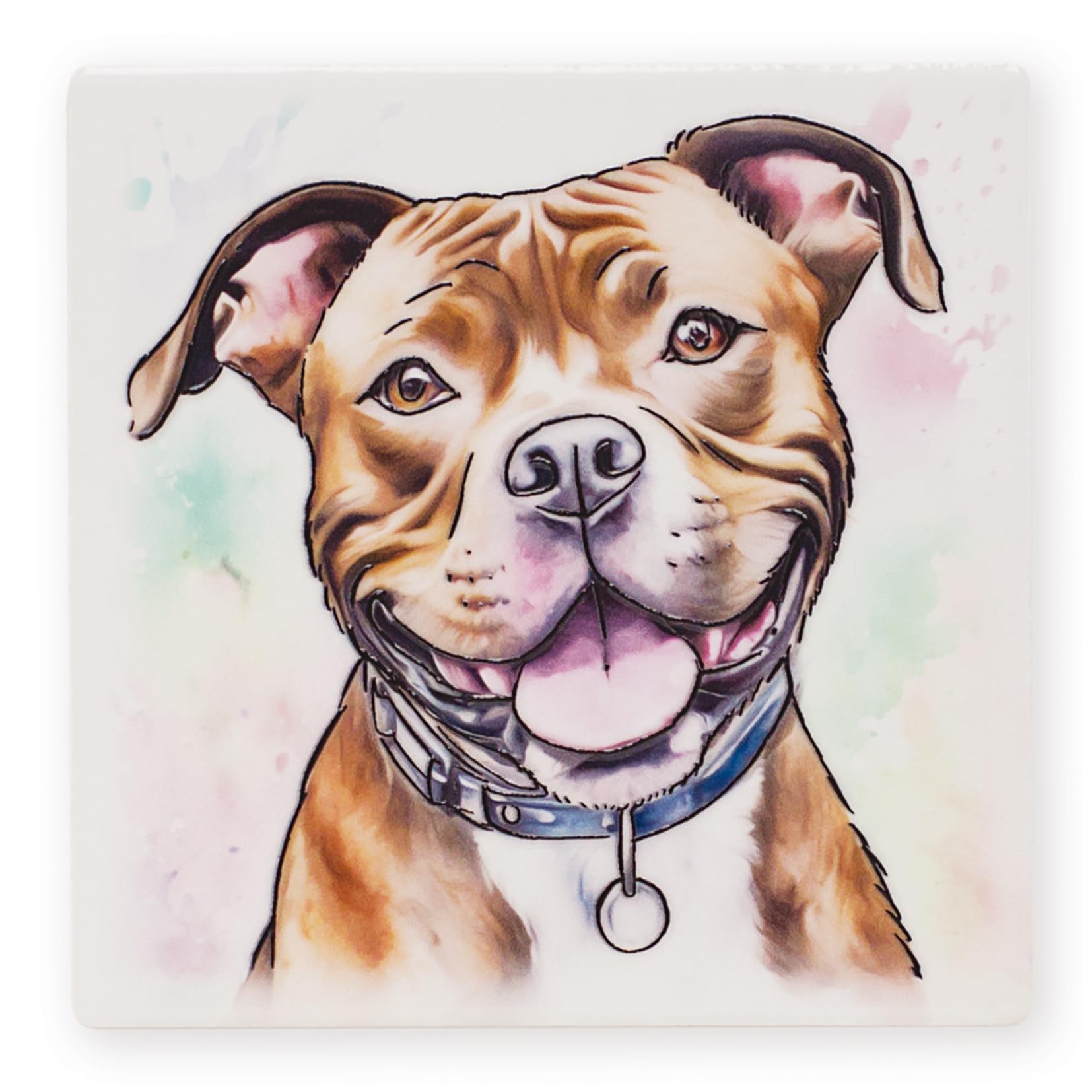 Art of Arora 2961 Staffordshire Bull Terrier Ceramic Coaster 10 x 10cm