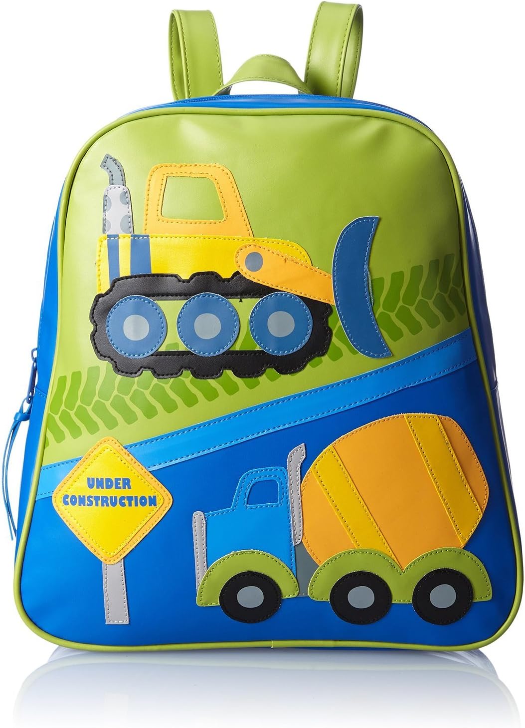 Amazon.co.jp ステファンジョセフ 男の子用GOGO BAG青x黄緑工事中の働く車リュック,バックパック,かばん,バッグ,通園