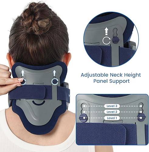 Miniatura 5 de Velpeau Dispositivo de tracción cervical para el cuello, soporte ajustable para el cuello para hombres y mujeres, estirador de cuello para alivio