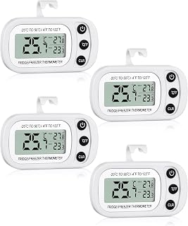 Frienda 12-Pack Waterproof Digital Fridge Freezer Thermometers with Max/Min LCD Display, Hook & Magnet for Accurate Home Monitoring