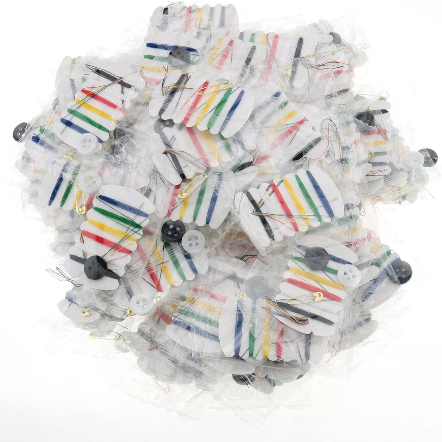 MTQY Individual Sewing Kit Packs 100PCS Simple Thread and Needle Hotel Amenities Sewing Kit Travel Sewing Kits