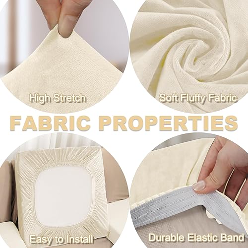 Miniatura 3 de BT.WA Fundas de sofá para sofá de 3 cojines y 1 funda de diván de terciopelo seccional, fundas de sofá separadas en forma de L con 2 fundas de