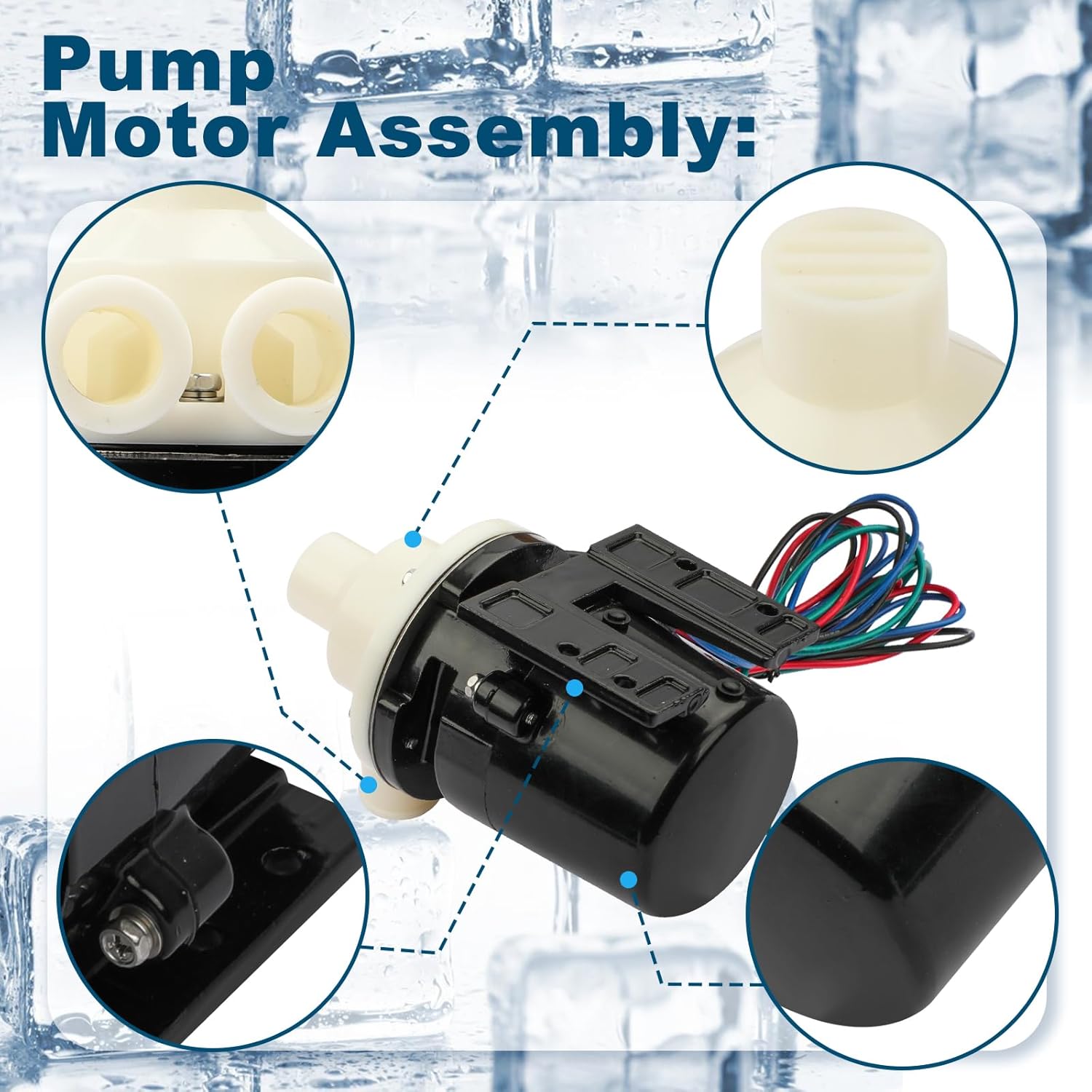 Ice Maker Machine Pump Motor Assembly Fits for Hoshizaki PA0613 | Fits for Model KM-450 Thru KM-900 KML-600MAH URC-12F 120V 10W RPM 0.5 Replace# APTA92P10WD1 89404002