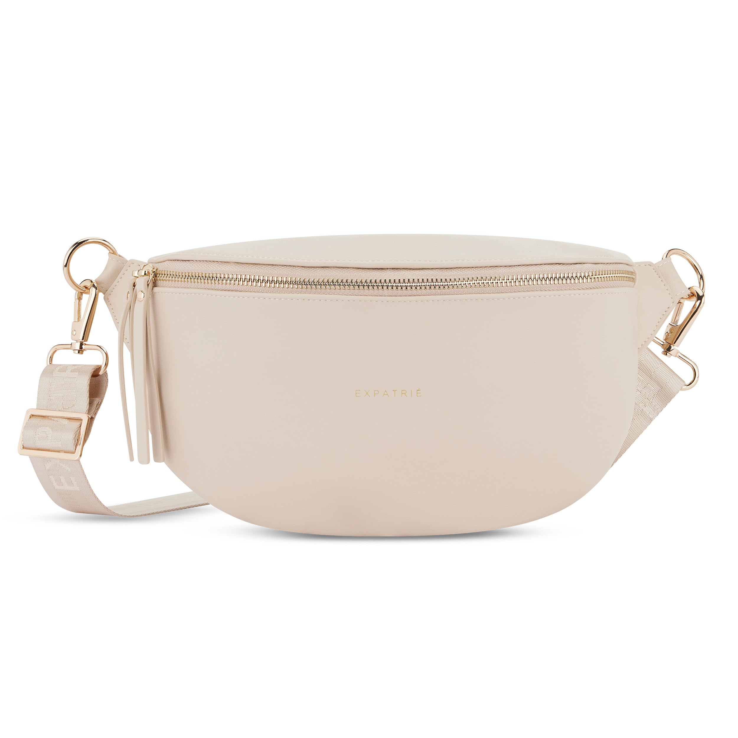 Expatrié Bauchtasche Damen Beige - Alice Medium - Gürteltasche für Festival, Reisen & Alltag aus Veganem Leder - Brusttasche Stylisch - Wasserabweisend
