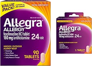 Allegra 24-Hour Indoor & Outdoor Allergy Relief Tablets, 90 ct.