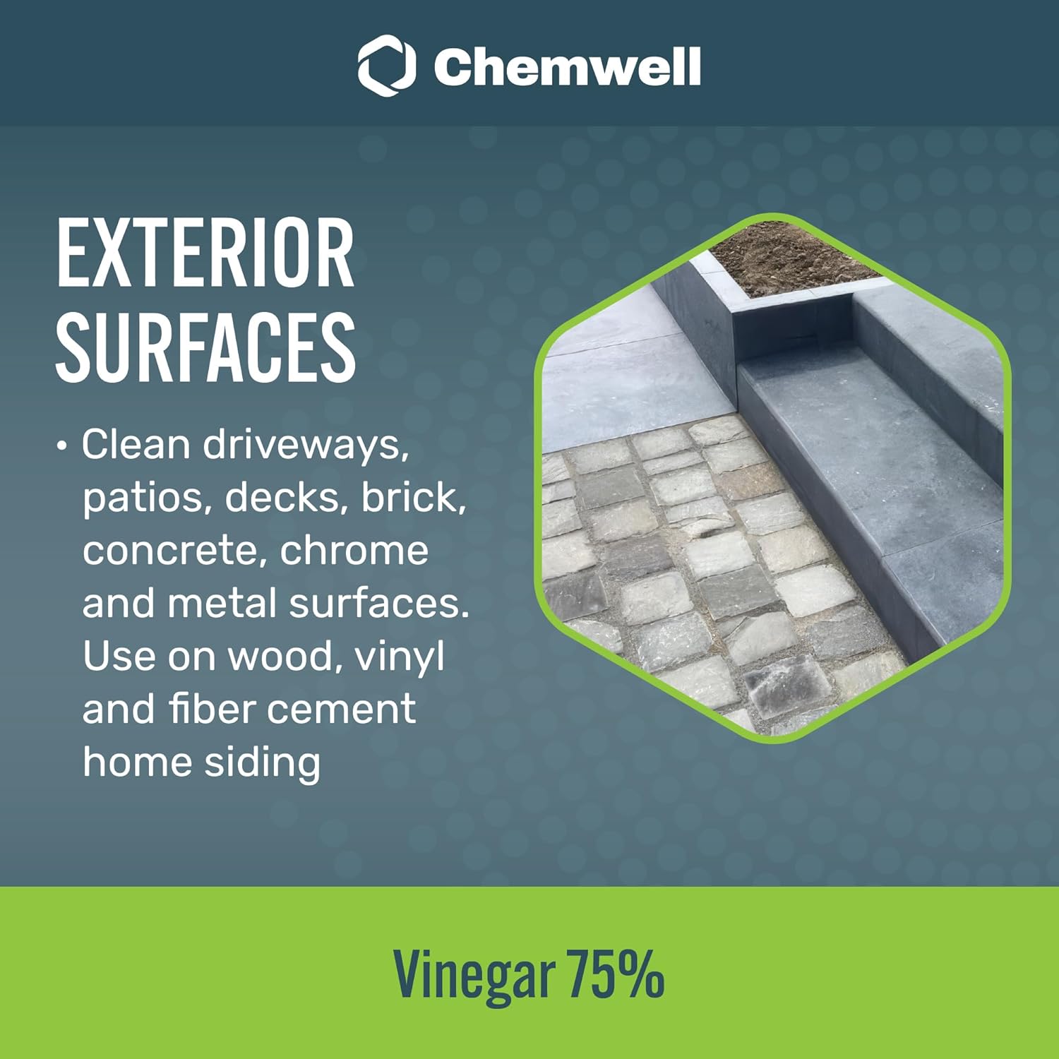 Chemwell 75% Vinegar 1 Gallon (4 Pack, 32 fl oz) - General Purpose All-Natural Multi-Surface Cleaner for Home, Patio & Commercial - High Performance, Powerful Concentrated Acetic Acid - Made in USA