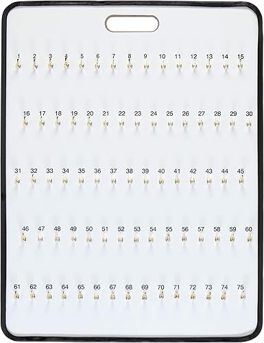 Tablero para llaves con pestañas de cierre automático, 75 ganchos, 24 pulgadas de ancho x 30 12 pulgadas de largo