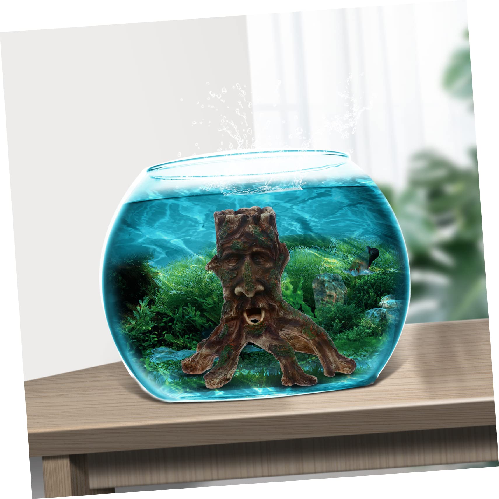 Happyyami Ornements pour Aquarium Flotté Décorations Habitat de Poisson Ornements Forme de Visage pour Aquariums Eau Douce