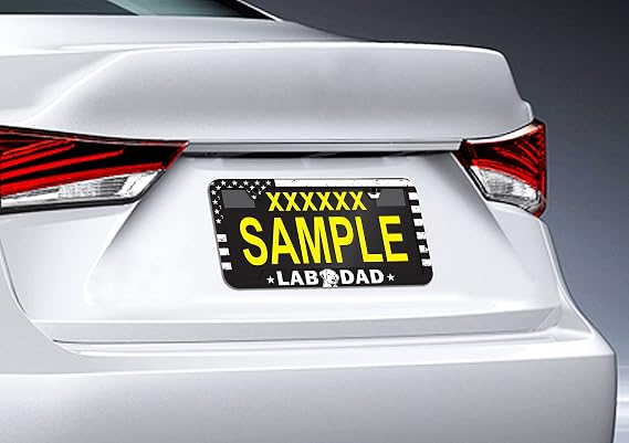 Lab Dad Plastic License Plate Frame