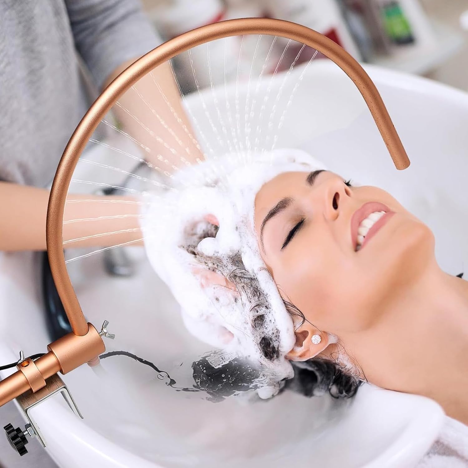 Stojak Z Cyrkulacją Wody, Wyposażenie Spa Head Spa O 180° Z Regulacją, Z Pompą Wodną I Metalowym Mocowaniem, Wyposażenie Salonów Masażu Do Salonów Fryzjerskich I Salonów Spa., Gold