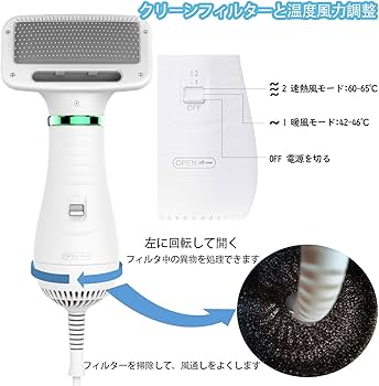 Amazon | ペット用ブラシドライヤー ペット用 猫犬用グルーミングヘア