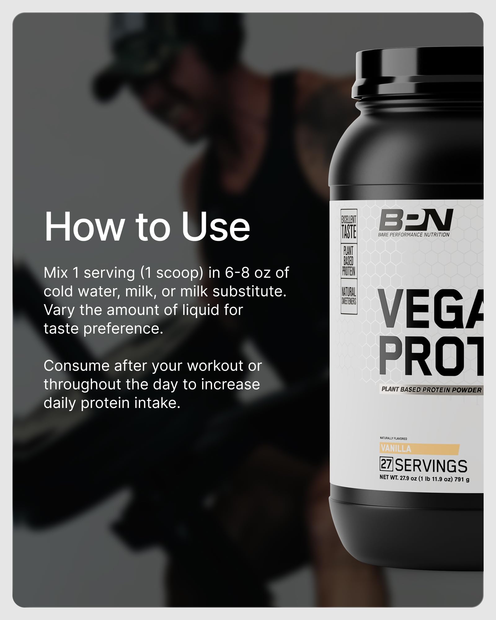 BARE PERFORMANCE NUTRITION Vegan Protein, Plant Based Protein, Pea Protein, Watermelon Protein and Pumpkin Protein, Naturally Sweetened and Flavored (Vanilla) — Amazon image 4