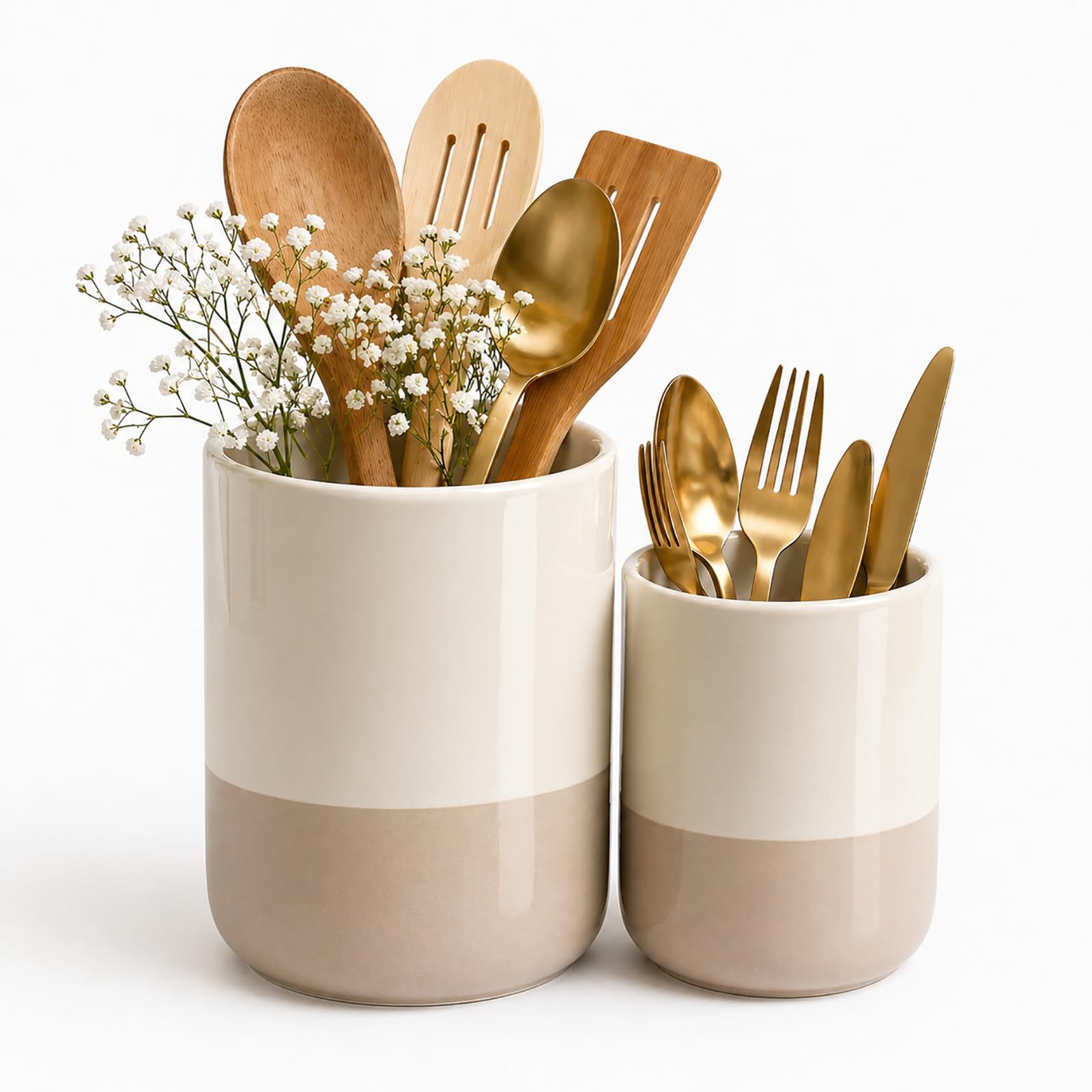 BeGrit 2-Piece Ceramic Kitchen Utensil Pot Holder | Kitchen Utensils Kitchen Utensil Organizer Storage to organize pot utensil Bar Tables