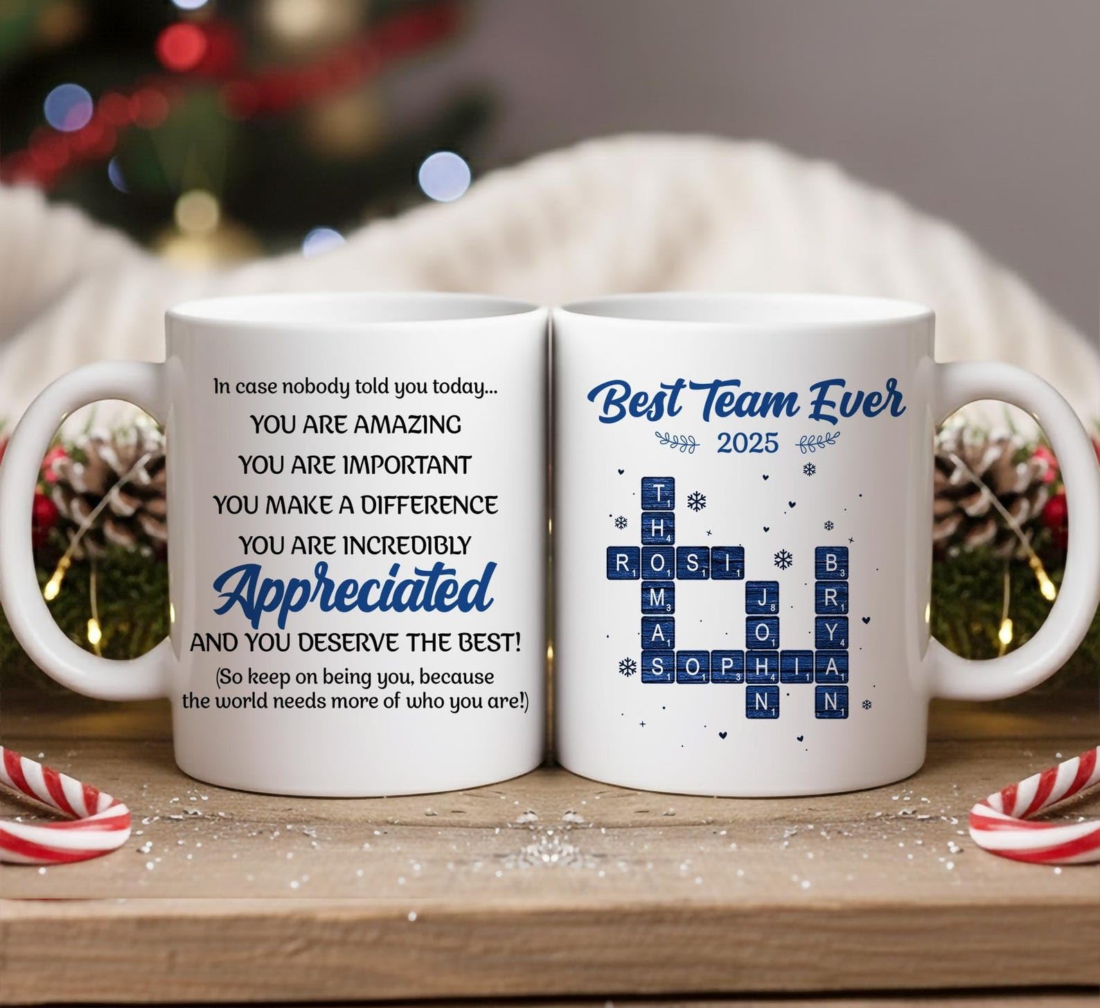 Appreciated Best Team Ever Funny Coffee Mugs Crossword Name Custom Mug Team Cup For Coworker Bulk Christmas Gifts