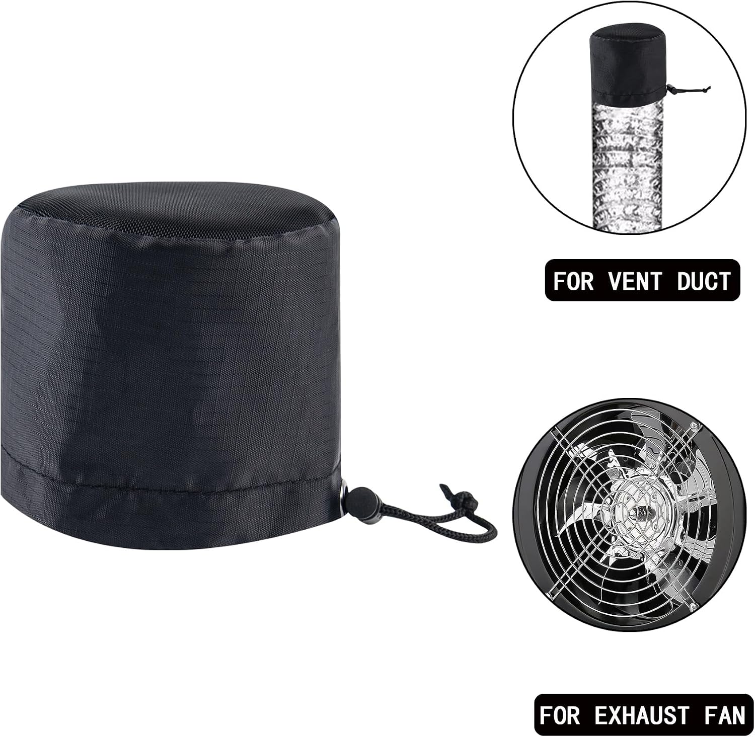 2 Pack 8 Inch Grow Tent Vent Cover, Premium Polyester Fabric Cap with Nylon Air Mesh and Adjustable Drawstring for Grow Tent Vent Secure Attachment