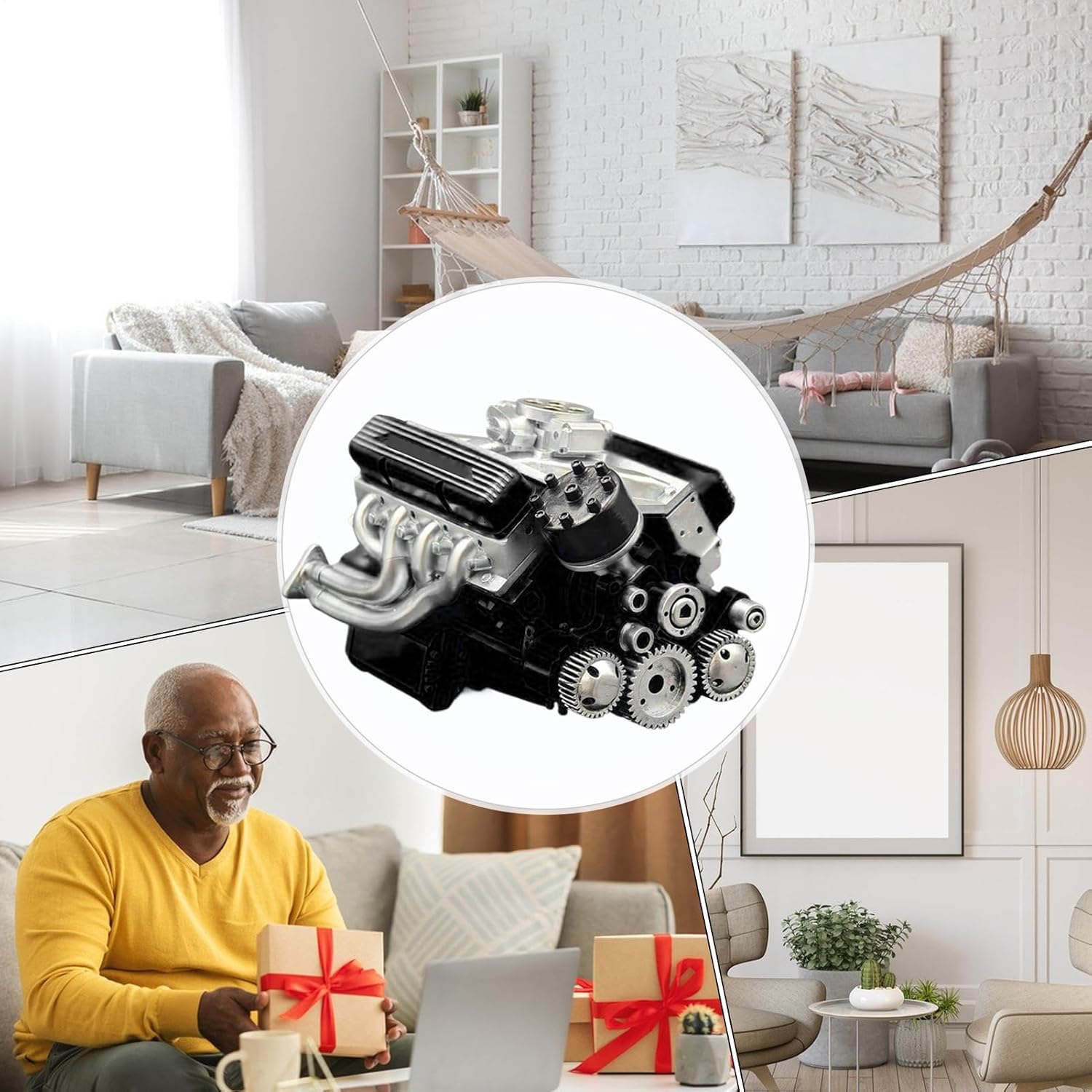 مجموعه مدل موتور V8 رزینی مشکی — کیت آموزشی و نمایشگاهی برای بزرگسالان
