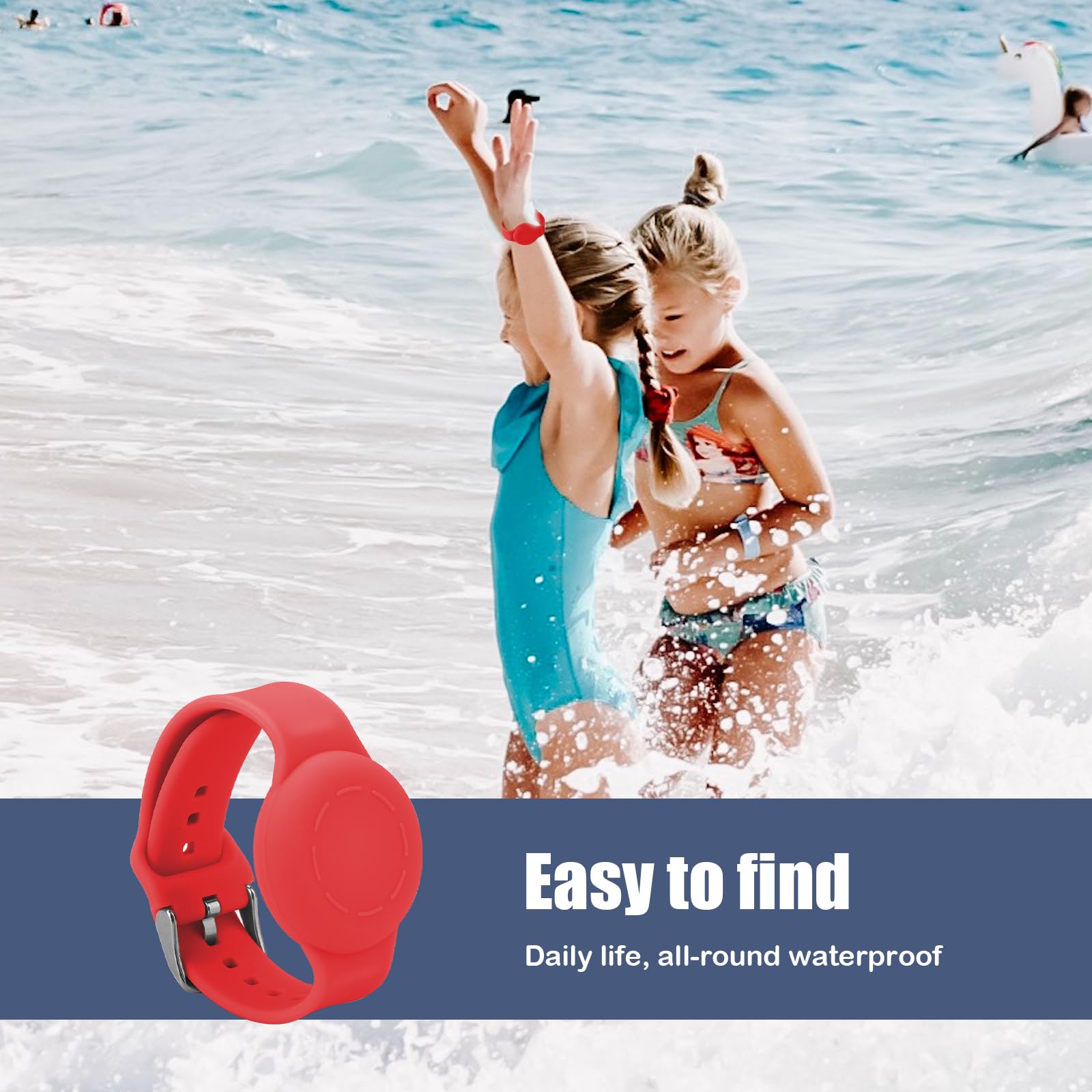 NQEUEPN Braccialetto per Airtag Bambini, Impermeabile Braccialetto Bambino Porta per Airtag Morbido Regolabile Braccialetto per Airtag per Bambino GPS Tracking Tagging