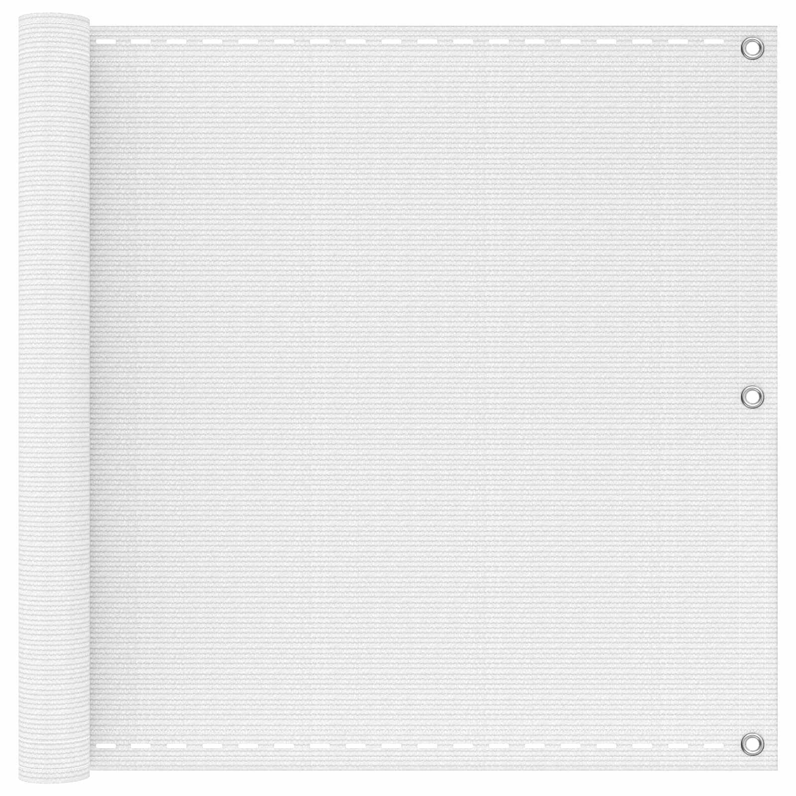 vidaXL Balcony Privacy Screen, White, 120 x 700 cm, HDPE and Aluminium, Garden Privacy Fence, Modern Outdoor Shielding, UV-Resistant Privacy Wall, Easy to Assemble