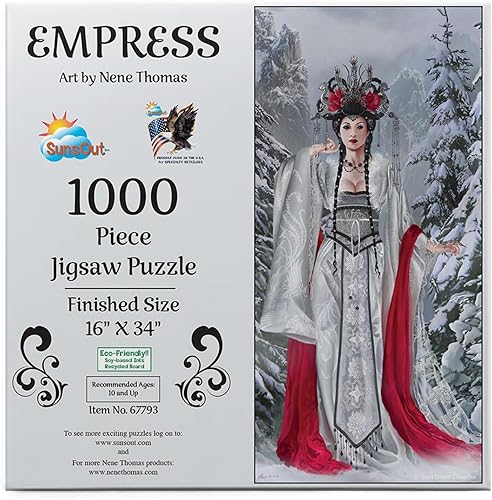 SUNSOUT INC - Emperatriz - Rompecabezas de 1000 piezas por artista Nene Thomas - Tamaño acabado 16" x 34" - MPN# 67793