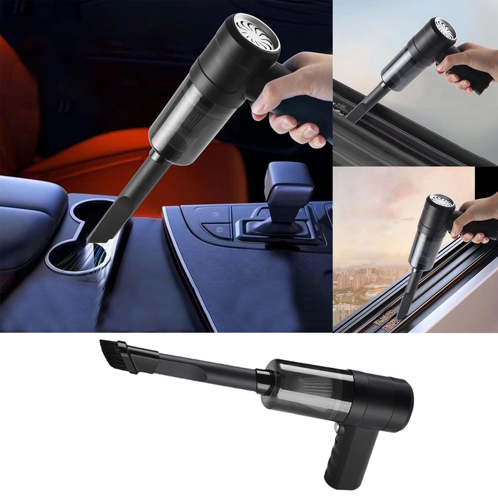 Amazon.com: HEALT Mini aspiradora de mano para automóvil, aspiradora de  alta potencia de 120 W, aspiradora portátil recargable con boquilla de  succión 2 en 1 para limpieza del hogar, oficina y automóvil (