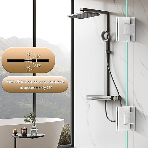 Miniatura 69 de Alise Bisagras de puerta de ducha de vidrio, Bisagras de puerta de ducha de 180 grados para puertas de vidrio,Bisagras de gabinete de acero Cromo