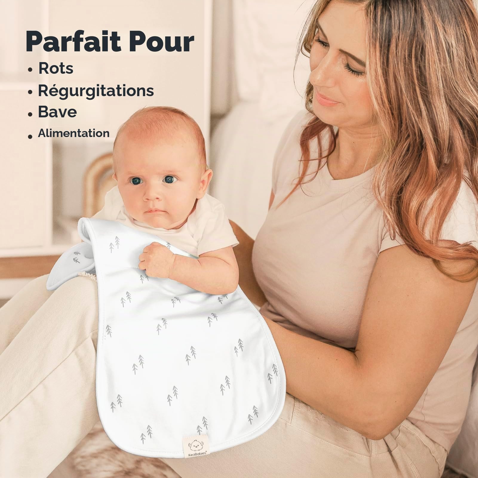 KeaBabies BurpCloths Bio pour bébés garçons et Filles - Paquet de 5 Ultra Absorbant - Serviette Nouveau-né - Lait cracher des Chiffons - Bavoir Burpy pour Unisexe, Garçon, Fille (Nordic)