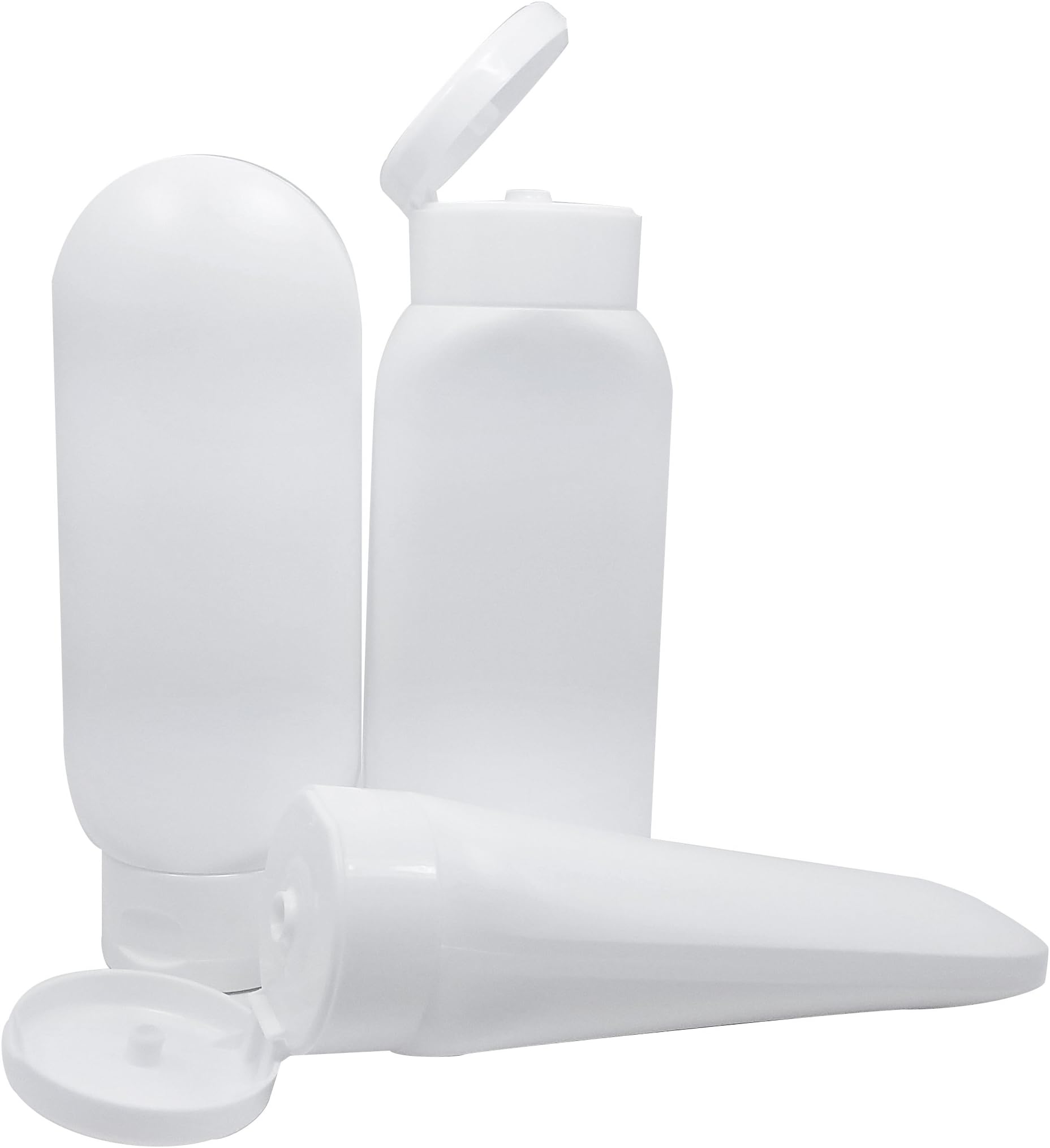 Natura Bona® Empty Squeeze Bottle/Oval Tube for Lotion, Soap, Gel, Shampoo, Massage Oils with Hinged Flip Cap. BPA Free HDPE Safe to Use Plastic. Perfect for Homemade DIY Products, 6.1 Oz, 3-Pack