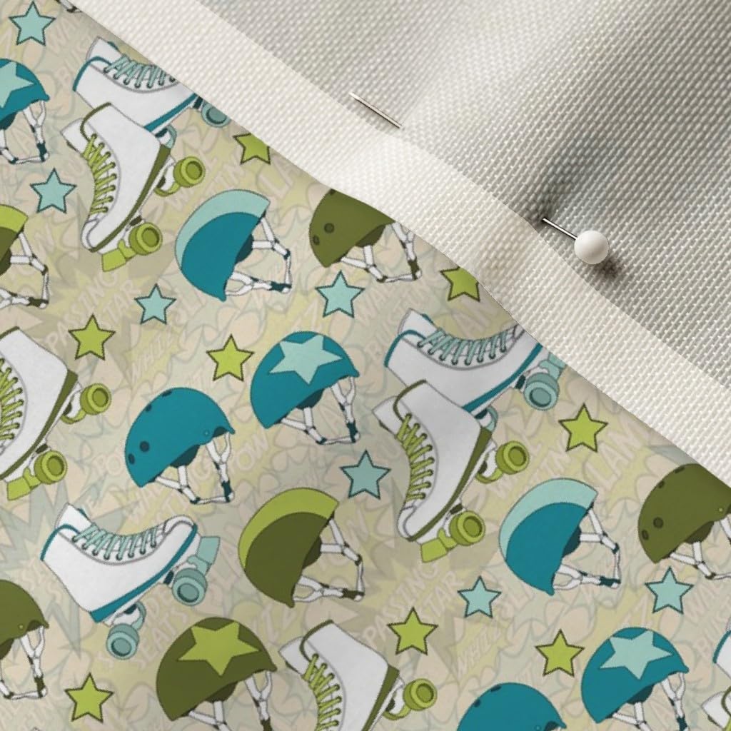 Spoonflower Fabric - Roller Skates Small Sports Derby Skate Printed on Upholstery Velvet Fabric Fat Quarter - Upholstery Home Decor Bottomweight Apparel