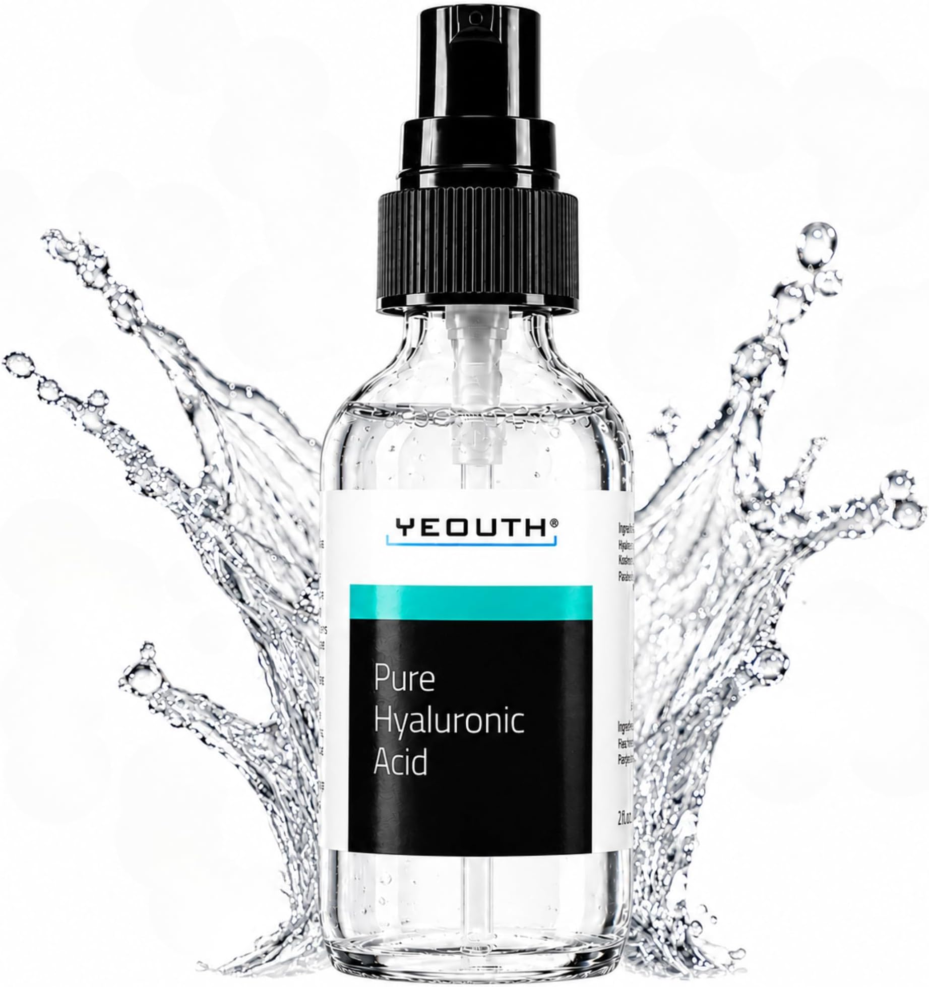 YEOUTH Pure Hyaluronic Acid Serum for Face 99% for Dry & Dull Skin, Hydrating Hyaluronic Face Serum for Women & Men, For All Skin Types 30ml