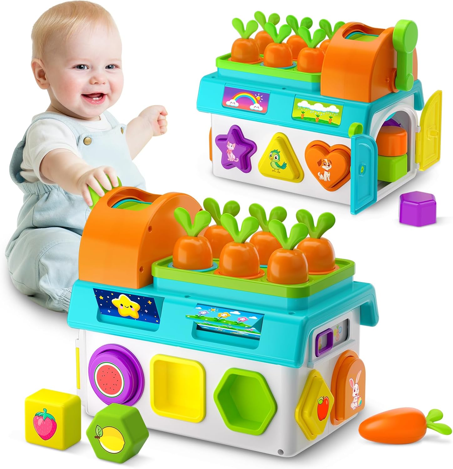 Montessori – Juguete de cosecha para niños de 1 año, juguetes de aprendizaje de motricidad fina para niños pequeños de 1 a 2 años, regalo de primer