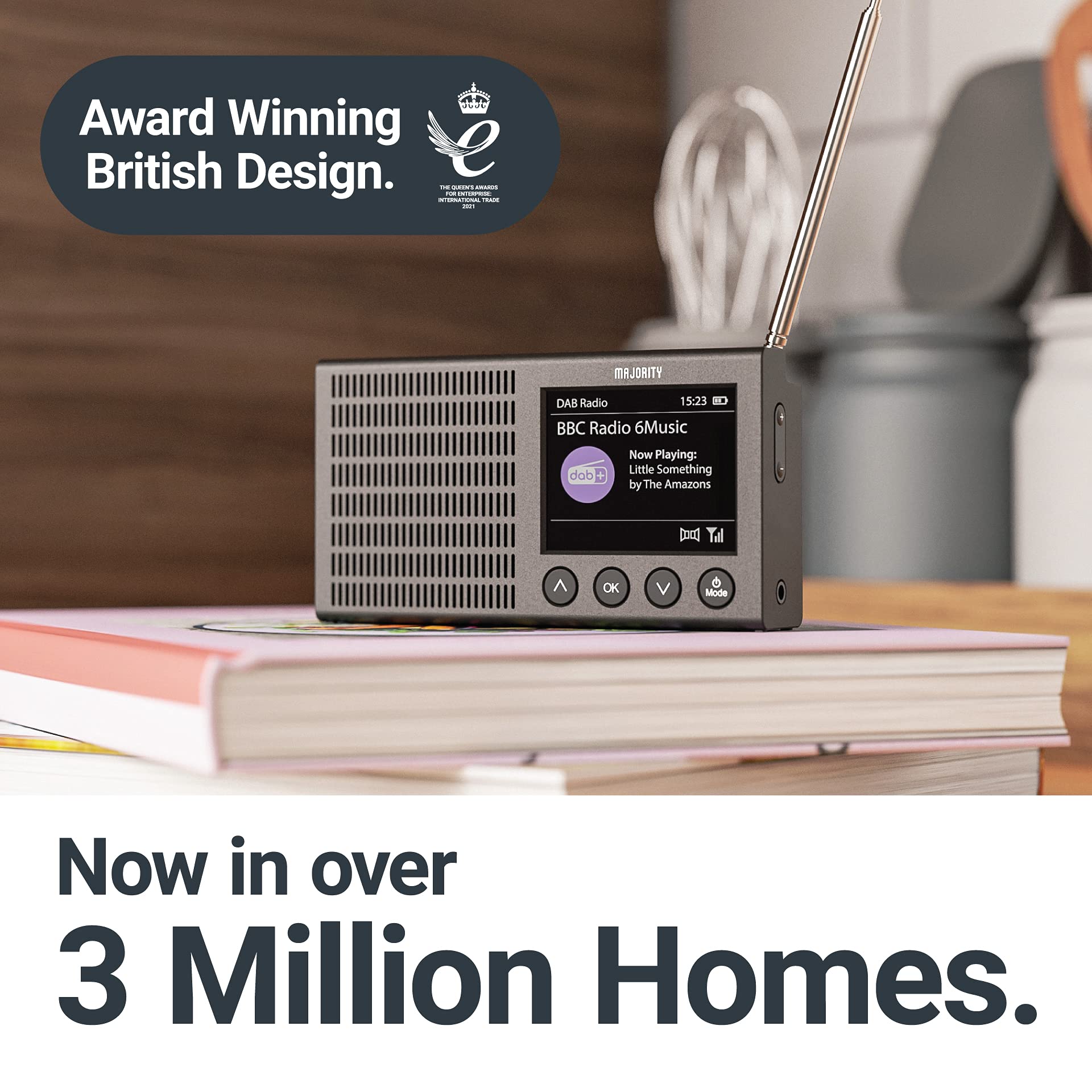 MAJORITY Eddington Portable DAB Radio with Bluetooth DAB/DAB+ & FM