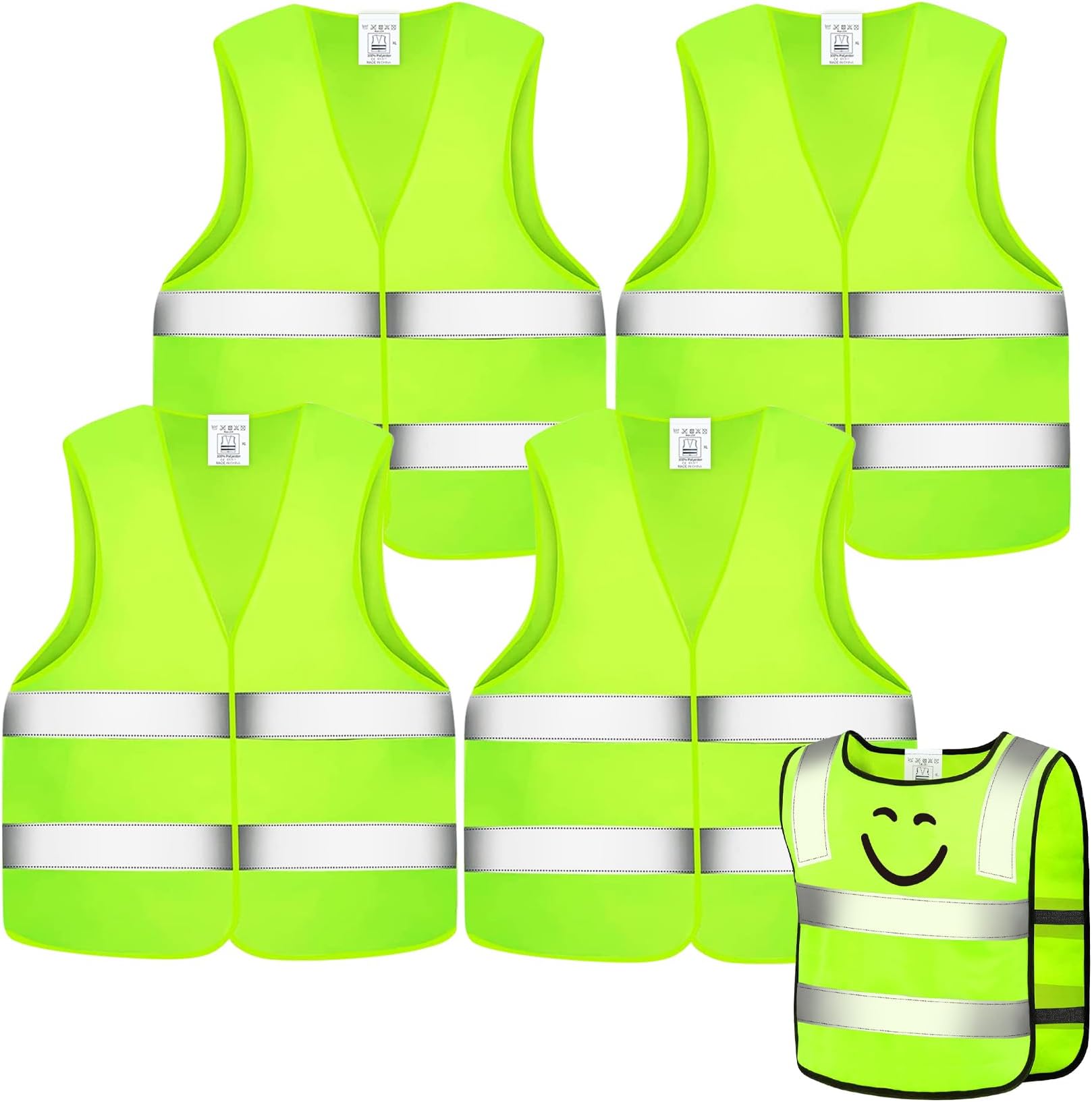 YMYNY Set Mit 10 Reflektierenden, Fluoreszierenden Gelben Sicherheitswesten Hohe Sichtbarkeit Fur Radfahrer Autofahrer Laufer Mullmanner Usw Groe 57 X 67 Cm 87886628