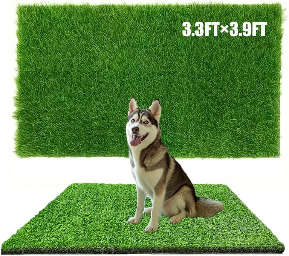 Antenat Artificial Grass for Patio & Pets,3.3×3.9FT Fake Grass Indoor Outdoor,Realistic High-Density Durable Artificial Turf Carpet for Dogs Pets Garden Lawn Lands（39.3" x 47.2"）